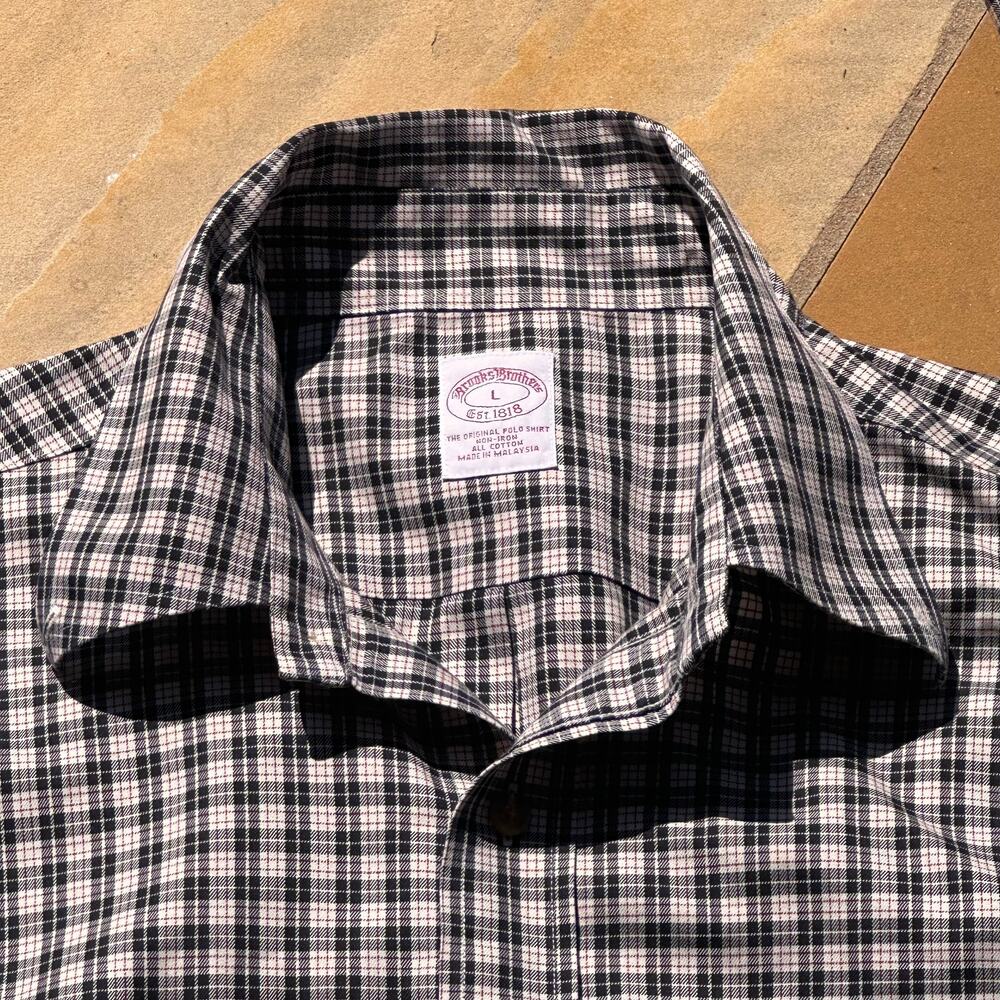 Brooks Brothers Shirt Mens Large Plaid Button Down L/S Casual Business